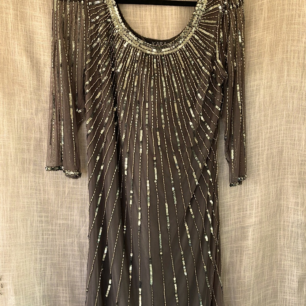 Exquisite gray sequin dress